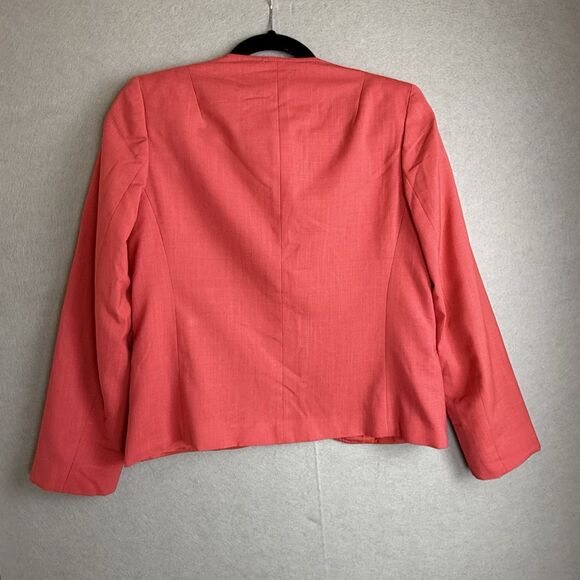 Vintage The Villager S 6 Coral Blazer Jacket Shoulder Pads Pockets Businesscore - Picture 3 of 5
